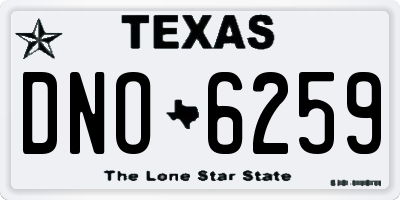 TX license plate DNO6259
