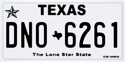 TX license plate DNO6261