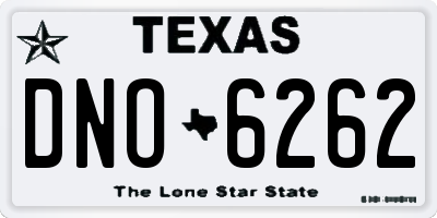 TX license plate DNO6262