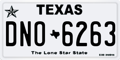TX license plate DNO6263