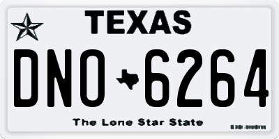 TX license plate DNO6264