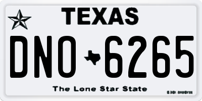 TX license plate DNO6265