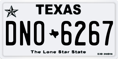 TX license plate DNO6267