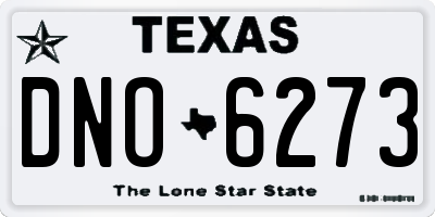 TX license plate DNO6273