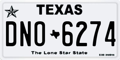 TX license plate DNO6274