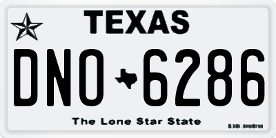 TX license plate DNO6286