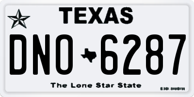 TX license plate DNO6287