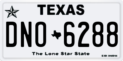TX license plate DNO6288