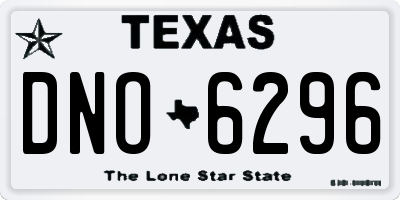 TX license plate DNO6296