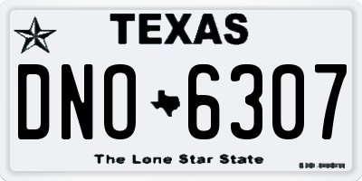 TX license plate DNO6307