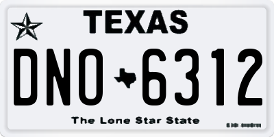 TX license plate DNO6312