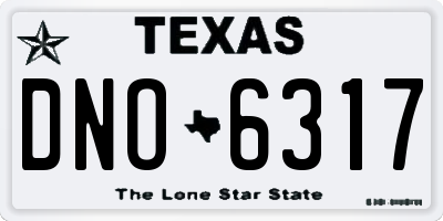 TX license plate DNO6317