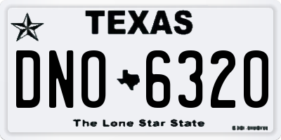 TX license plate DNO6320