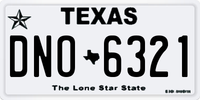 TX license plate DNO6321