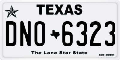 TX license plate DNO6323