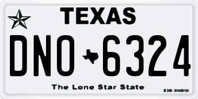 TX license plate DNO6324