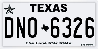 TX license plate DNO6326
