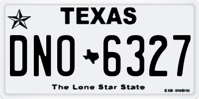 TX license plate DNO6327
