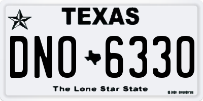 TX license plate DNO6330
