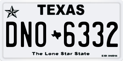 TX license plate DNO6332