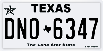 TX license plate DNO6347