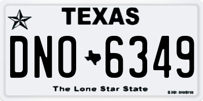 TX license plate DNO6349