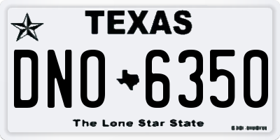 TX license plate DNO6350