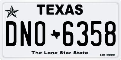 TX license plate DNO6358