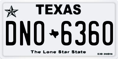 TX license plate DNO6360