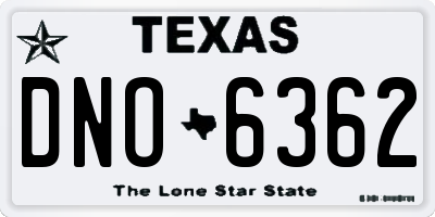 TX license plate DNO6362