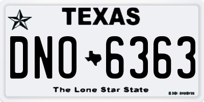 TX license plate DNO6363