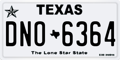 TX license plate DNO6364