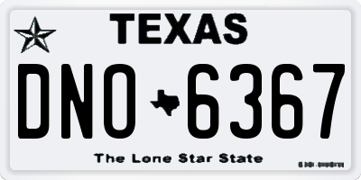 TX license plate DNO6367