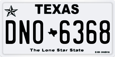TX license plate DNO6368