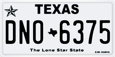 TX license plate DNO6375