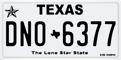 TX license plate DNO6377