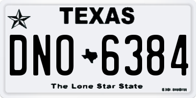 TX license plate DNO6384