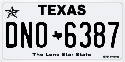 TX license plate DNO6387