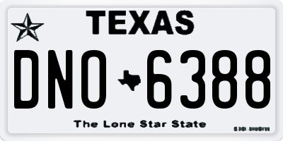 TX license plate DNO6388