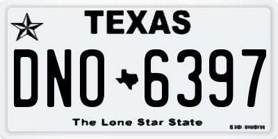 TX license plate DNO6397