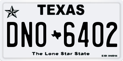 TX license plate DNO6402