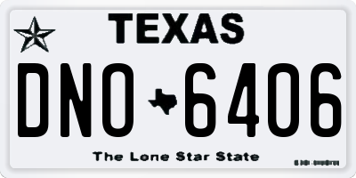 TX license plate DNO6406
