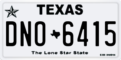 TX license plate DNO6415