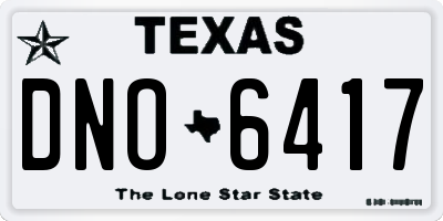 TX license plate DNO6417