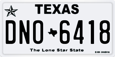 TX license plate DNO6418