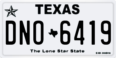 TX license plate DNO6419