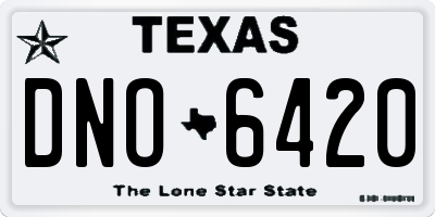 TX license plate DNO6420