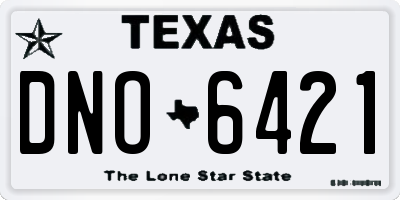 TX license plate DNO6421