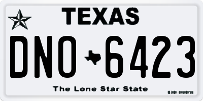 TX license plate DNO6423