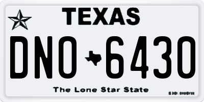 TX license plate DNO6430